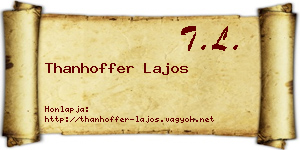 Thanhoffer Lajos névjegykártya
