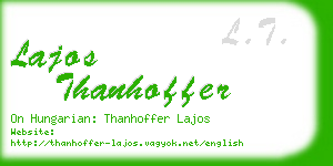 lajos thanhoffer business card